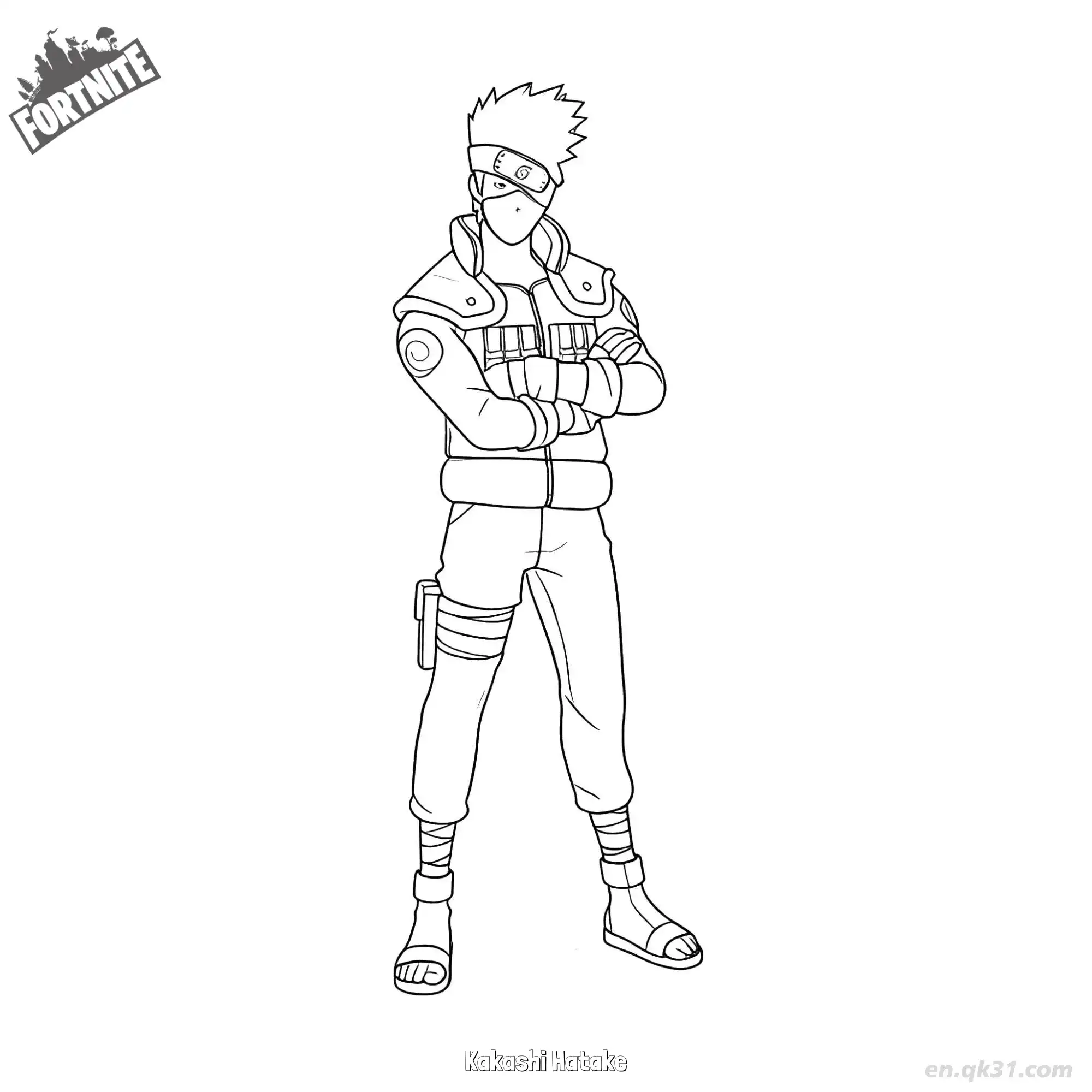 免费 旗木卡卡西 01简笔画 素描 涂鸦 - 免费可打印堡垒之夜 下载PDF 简笔画涂色页